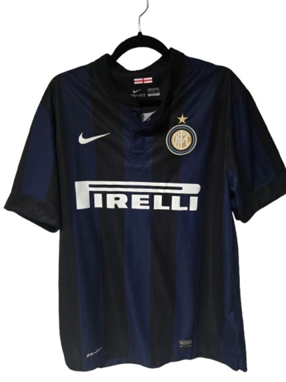 Nike Inter Milan Home Jersey Pirelli Authentic Football Shirt Blue Black Size L